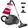 Akitas C5 Aspirapolvere con sacchetto 850W 2.1L | 9m di portata, filtro HEPA, aspirazione regolabile, pavimenti/moquette, compatto, leggero, anti-peli, spazzola Wessel-Werk