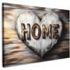 MuchoWow© Quadro Su Tela Grandi Dimensioni Quadri Moderni Soggiorno Stampa | 120x80 cm - Di Foto Decorazione Camera Letto Da Parete Con Cornice Dipinti Casa - Cuore - Aspetto legno - Amore