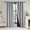 PONY DANCE Doppio Strato Tende Termiche Isolanti per Interni con Anelli | 2 Pezzi L 140 x A 210 CM, 100% Oscuranti, per Camera da Letto, Soggiorno, Pesante, Spesso, Antifreddo, Grigio Chiaro