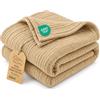 Totsy Baby Coperta Neonato Estiva in mussola cotone leggera traspirante | copertina carrozzina parasole - telo morbido bambini viaggio neonata asilo Oeko-Tex certificato Beige