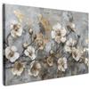 MuchoWow© Quadro Camera Da Letto Quadri Soggiorno Decorazione Parete Quadri | 120x80 cm - Moderni Su Tela Stampe Foto Con Cornice Quadretti Poster Casa Fiori - Bianco - Grigio - Oro - Lusso