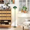 HOMCOM Lampada da Terra a Piantana Interruttore a Pedale Ø30x155 cm Verde | Paralume Semicircolare, Lampada a Piantana, Acciaio