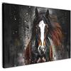 MuchoWow© Quadri Moderni Soggiorno Poster Da Parete Decorazioni Muro | 120x80 cm - Salotto Quadro Grande Foto Con Cornice Stampe Su Tela Camera Da Letto Cavallo - Animali - Nero - Lusso - Moderno