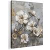 MuchoWow© Quadro Camera Da Letto Quadri Soggiorno Decorazione Parete Quadri | 50x70 cm - Moderni Su Tela Stampe Foto Con Cornice Quadretti Poster Casa Fiori - Bianco - Grigio - Oro - Lusso