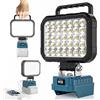 HUAKAYO Lampada da Lavoro LED compatibile con Batterie Makita 18 V, Faretto LED Portatile 35 LED, Testa Orientabile 145°, 2 Porte USB-A, per Officina e Campeggio, Senza Batteria