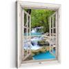 MuchoWow© Quadri Con Cornice Decorazione Quadri Per Camera Da Letto | 50x70 cm - Quadretti Da Parete Moderni Quadro Moderno Soggiorno Grande Foto Su TelaVista - Cascata - Natura - Alberi