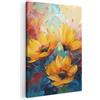 MuchoWow© Stampa Su Tela Decorazioni Pareti Canvas Grandi Dimensioni Quadri | 40x60 cm - Con Cornice Moderni Quadro Soggiorno Foto Camera Da LettoFiori - Dalia - Arte - Arancio - Acquerello