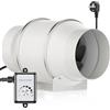 HG Power 150mm Ventola di Aspirazione con Regolatore di Velocità 100-240V Silenzioso Ventilatore di Scarico 647m³/h Ventilazione da tubo per Cucine Bagni Garage