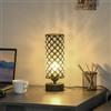HOMCOM Lampada da Tavolo per Comodino con Paralume Ф10.8 x 30cm Nero | Cristallo, 1 Porte USB, Intensità della Luce Regolabile