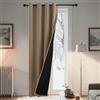 PONY DANCE Tende Pesanti Antifreddo Doppio Strato Tenda Oscurante 100% | 1 Pezzo L140 x A220 cm, Moca, Termica Isolante, per Porta, per Camera da Letto, Spesso, Thermal Curtain, con Anelli
