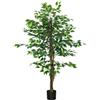 HOMCOM Pianta Finta di Ficus 150 cm con 882 Foglie Vaso Incluso Verde | Pianta Artificiale per Interno, Ufficio, Soggiorno, Piante Finte da Esterno