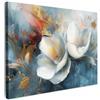 MuchoWow© Quadro Camera Da Letto Quadri Soggiorno Decorazione Parete Quadri | 80x60 cm - Moderni Su Tela Stampe Foto Con Cornice Quadretti PosterFiori - Bianco - Oro - Arte - Astratto - Astratti