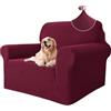 Ystyle Copridivano 1 Posto con Braccioli, Elasticizzato Copri Divano Antigraffio Gatto Cani, Universale Moderno Fodere Copridivani, Elastico Copripoltrona Antimacchia Antiscivolo, Bordeaux