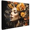 MuchoWow© Quadri Camera Da Letto Stampe Da Parete Quadro Su Tela Moderni | 80x60 cm - Decorazioni Murali Soggiorno Foto Quadretti Ingresso Casa Muro Donna - Ritratto - Fiori - Vivace