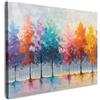 MuchoWow© Quadri Moderni Camera Da Letto Foto Quadro Con Cornice | 80x60 cm - Decorazioni Parete Soggiorno Stampa Su Tela Moderna Casa Salotto PosterAlberi - Acquerello - Pastello - Arte