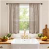 Ystyle Tende per Interni Effetto Lino 2 Pezzi, 70x150 CM, Cammello | Tenda Trasparente con Trama a Croci, Curtains Voile con Tasca, Moderna Leggere Eleganti per Camera da Letto e Soggiorno