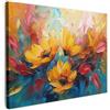 MuchoWow© Stampa Su Tela Decorazioni Pareti Canvas Grandi Dimensioni Quadri | 40x30 cm - Con Cornice Moderni Quadro Soggiorno Foto Camera Da LettoFiori - Dalia - Arte - Arancio - Acquerello