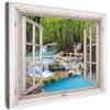 MuchoWow© Quadri Con Cornice Decorazione Quadri Per Camera Da Letto | 80x60 cm - Quadretti Da Parete Moderni Quadro Moderno Soggiorno Grande Foto Su TelaVista - Cascata - Natura - Alberi