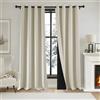 PONY DANCE Tende Termiche da Interno Doppio Strato L 140 x A 220 CM | 2 Pezzi, 100% Oscuranti, con Anelli, Antifreddo, Pesante, Spesso, per Interni, Camera da Letto, Soggiorno, Beige Chiaro