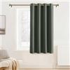 PONY DANCE Tende Corte Oscuranti Termiche Isolanti per Finestre Piccole | per Camera da Letto Moderne, per Interni, Blackout, per Cucina, con Anelli, 1 Pezzo L 132 x A 137 CM, Verde Grigiastro