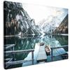 MuchoWow© Quadro Camera Da Letto Quadri Soggiorno Decorazione Parete Quadri | 40x30 cm - Moderni Su Tela Stampe Foto Con Cornice Quadretti Poster Casa Natura - Montagne - Neve - Foresta - Barca
