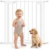 PawHut Cancelletto di Sicurezza Bambini Cani Estensibile 76-81cm Bianco | Alto 76 cm, Cancellino per Cani, Scale Porte, Chiusura Automatica, Fissaggio a Pressione Senza Fori, Apertura a Due Vie
