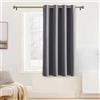 PONY DANCE Tenda Corta Oscurante Termica Isolante per Interni | per Camera da Letto Moderne, per Cucina, per Finestre Piccole, con Anelli, Blackout, 1 Pezzo L 132 x A 137 CM, Grigio