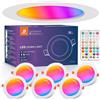 DUSKTEC Faretti LED RGB Incasso per Cartongesso con Telecomando Foro 100mm | 10W 1000LM, Faretti LED Soffitto, 220V LED Faretto Luce Colorati Dimmerabile, 6 Pezzi