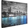 MuchoWow© Quadri Con Cornice Decorazione Quadri Per Camera Da Letto | 80x60 cm - Quadretti Da Parete Moderni Quadro Moderno Soggiorno GrandeNew York - Skyline - Città - Blu