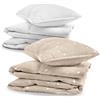 Totsy Baby Lenzuola Bambini Set Completo con Piumino e Cuscino 90x120 cm | Copripiumino 4 pezzi Federa 40x60 cotone cerniera per bimbo bimba neonato certificato Oeko-Tex Culla Beige con stelle bianche