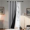 PONY DANCE Tende Termiche Isolanti per Interni con Anelli Thermal Curtain | 1 Pezzo L140 x A220 cm, Grigio Chiaro, 100% Oscurante, per Camera da Letto, Pesante, Spesso, Thermal Curtain, Antifreddo