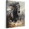 MuchoWow© Stampe Su Tela Quadro Soggiorno Quadri Camera Da Letto Moderni | 50x70 cm - Accessori Salotto Poster Da Parete Con Cornice Decorazione Muro Cavalli - Bianco - Nero - Animali