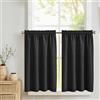 TOPICK 2 tende frangivista spesse con motivo goffrato, schermanti, per piccole finestre, bagno, cucina, casa di campagna, nero, 90 x 60 cm (larghezza x altezza)