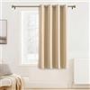 PONY DANCE Tenda Oscurante Termica da Interno per Soggiorno Moderna | per Camera da Letto, Porta, Antifreddo, con Anelli, Blackout, Privacy, Anti-UV, 1 Pezzo L 140 x A 180 CM, Beige