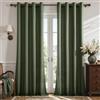 MRTREES Tende Lino Verde Oliva con Anelli Semitrasparenti 2 Pezzi 140x240cm | Tessuto Morbido con Effetto Lino, Tende Lunghe Moderne ed Eleganti per Interni, Camere da Letto, Soggiorno, Studio, Balcone