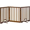 PawHut Cancellino per Cani Cancelletto 3 Pannelli 181x35x76cm Marrone Scuro | Pieghevole, Piedini Antiscivolo, per Corridoi Scale e Stanze, in Legno di Pino