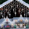 MOJINO Decorazione Natalizia All'Aperto 10M 360 LED 8 Modalità Di Illuminazione Tenda Luminosa Esterna Waterproof Catena Luminosa Giardino per la Decorazione Esterni di Natale,Bianco Freddo