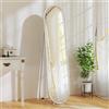 HOMCOM Specchio da Terra Ovale Moderno Antiscoppio 40x160 cm Argento | Specchio Autoportante a Figura Intera, Cornice in Metallo e Supporto, per Camera da Letto, Soggiorno e Ingresso
