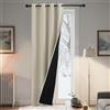 PONY DANCE Tenda Termica Isolante Freddo e Caldo con Anelli 1 Pezzo | 1 Pezzo L140 x A220 cm, Beige Chiaro, 100% Oscuranti, per Camera da Letto, Pesante, Spesso, Doppio Strato, Antifreddo