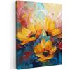MuchoWow© Stampa Su Tela Decorazioni Pareti Canvas Grandi Dimensioni Quadri | 30x40 cm - Con Cornice Moderni Quadro Soggiorno Foto Camera Da LettoFiori - Dalia - Arte - Arancio - Acquerello