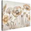 MuchoWow© Quadro Su Tela Grandi Dimensioni Quadri Moderni Soggiorno Stampa | 70x50 cm - Di Foto Decorazione Camera Letto Da Parete Con Cornice Dipinti Fiori - Beige - Natura - Illustrazione