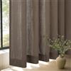 Topfinel Tenda in lino con occhielli, semitrasparente, stile bohémien, per soggiorno e camera da letto, marrone scuro, 300 x 240 cm (larghezza x altezza), 1 pezzo