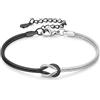 J.Fée 2PCS Bracciali Coppia Bracciale Amicizia Bracciale Donna Argento 925 Bracciali Amicizia Donna, Braccialetti Donne Oro, Regali di Coppia Regalo Amica Regalo Fidanzato Regali Mamma San Valentino