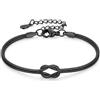 J.Fée 2PCS Bracciali Coppia Bracciale Amicizia Bracciale Donna Argento 925 Bracciali Amicizia Donna, Braccialetti Donne Oro, Regali di Coppia Regalo Amica Regalo Fidanzato Regali Mamma San Valentino