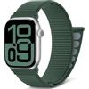 AMSKY Nylon Sport Loop Compatibile con Cinturino Apple Watch | Serie 12 11 10 9 8 7 6 5 4, SE Ultra 4 3 2 1, Morbido per iWatch Se 44 mm 46mm 40mm 42mm 41mm 45mm 49mm 38mm, Verde