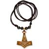 HEMAD Collana vichinga a forma di martello di Thor, Mjölnir, realizzata a mano in cucina, marrone, luogo di fondo: Karstorf