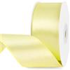 G2PLUS Nastro Raso Giallo Pastello,40mmx22m Nastro Regalo Doppia Faccia | Nastro Decorativo per Confezioni Regalo,Matrimoni,Natale,Feste,Bouquet,Fiocchi,Cucito e Fai da Te