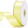 G2PLUS Nastro Raso Giallo Pastello,25mmx22m Nastro Regalo Doppia Faccia | Nastro Decorativo per Confezioni Regalo,Matrimoni,Natale,Feste,Bouquet,Fiocchi,Cucito e Fai da Te