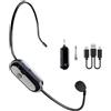 Kinizuxi Microfono Wireless ad Archetto Wireless Auricolare/a Mano 2 in 1, UHF Wireless Microfono Ricaricabile Spina Jack da 6,35mm e 3,5mm per Amplificatore Vocale, Fitness, Insegnamento, Tour, Sistema PA