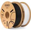 ELEGOO PLA Filamento Stampante 3D 1.75mm Nero e Bianco 2KG | Precisione Dimensionale +/- 0.02mm, per La Maggior Parte delle Stampanti 3D